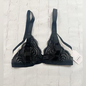 [Auden] NWT unlined triangle bralette black & white XS